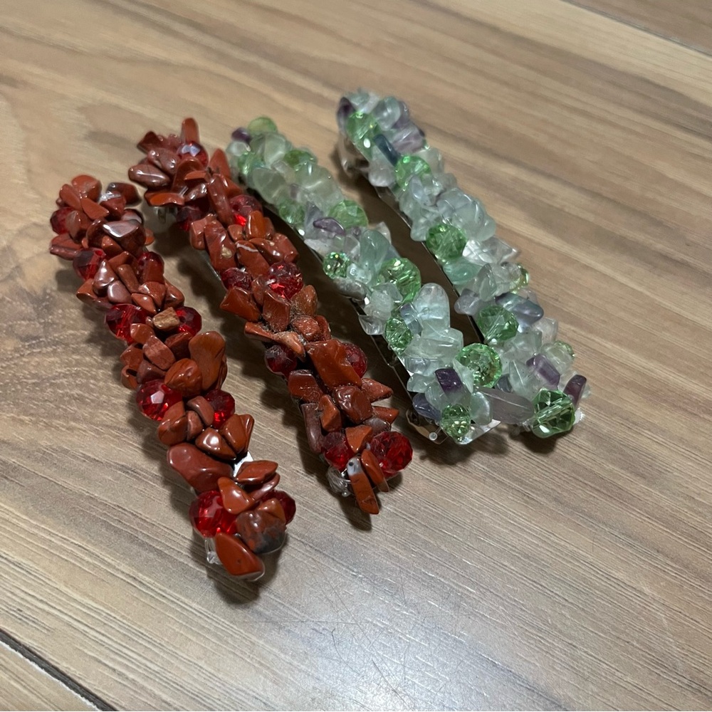 Gemstone Hair Clips